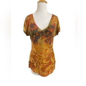 Maurices Y2K Butterfly V-Neck Short Sleeve Top